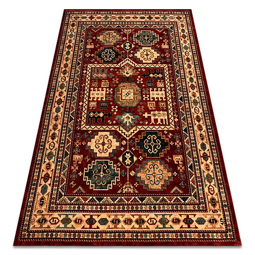 RUGSX Tapis en laine KASHQAI 4306 300 oriental, cadre terre cuite beige 67x130 cm