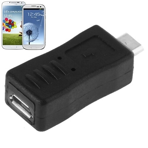 Wewoo Adaptateur USB 2.0 Micro USB Homme / Femme pour Galaxy S IV / i9500 / S III / i9300 (Noir)