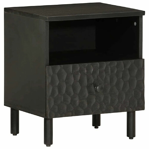 Maison Chic Table de chevet - Table de Nuit noir 40x33x46 cm bois de manguier solide