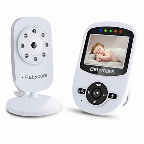 Wewoo Babyphone vidéo Babycam blanc 2,4 pouces LCD 2.4GHz surveillance sans fil caméra bébé moniteur avec 8-IR LED Night Vision, Talk bidirectionnel