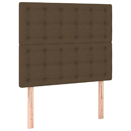 Maison Chic Lot de 2 Têtes de lit design pour chambre - Décoration de lit Marron Foncé 90x5x78/88 cm Tissu -MN94076