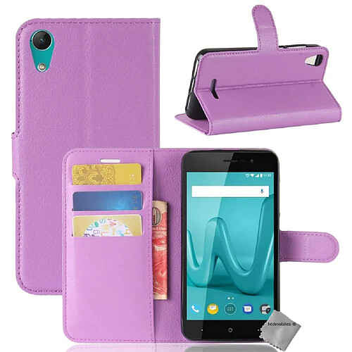 Htdmobiles Housse etui portefeuille pour Wiko Sunny 2 + film ecran - MAUVE