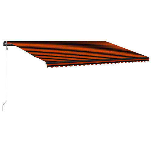 Maison Chic Store banne | Auvent rétractable de porte | Marquise Brise-soleil capteur de vent LED 600x300 cm Orange marron -GKD87953