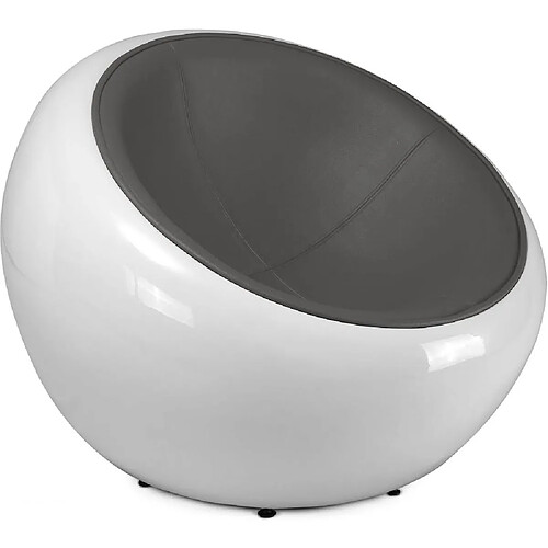 ICONIK INTERIOR Fauteuil Egg Poco Chair - Simili Cuir Gris foncé