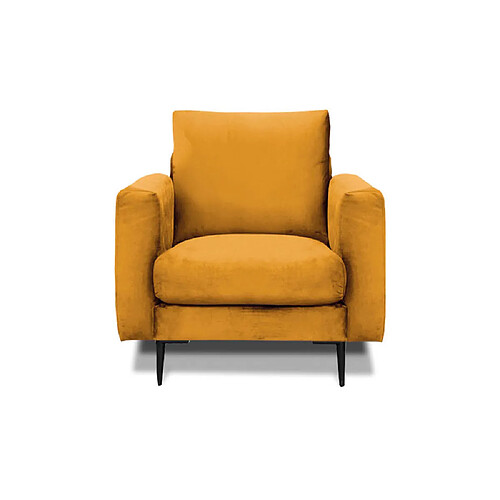 MAISON AUBERTIN Fauteuil Caruso Velours Jaune 1 Place