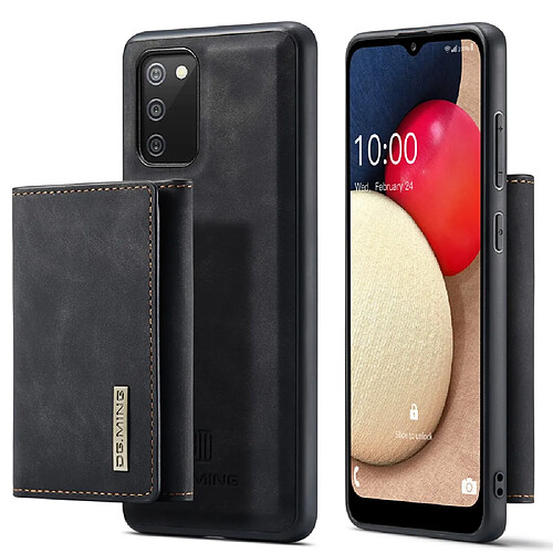 Dg.Ming Coque en TPU + PU magnétique, hybride détachable avec béquille noir pour votre Samsung Galaxy A02s (164.2x75.9x9.1mm)