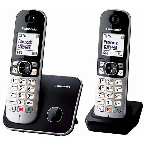 Téléphone Sans Fil Panasonic Corp. KX-TG6852SPB DUO Noir