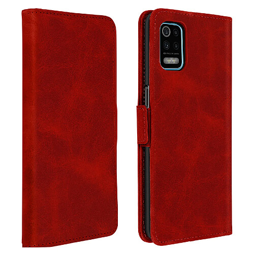 Avizar Étui LG K62 / K52 Style Vintage avec Porte-cartes et Support Vidéo Rouge