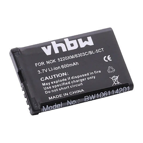 Vhbw Batterie pour NOKIA C3 Touch and Type, C3-01 Touch and Type, C6, C6-01, remplace le modèle BL-5CT