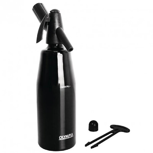 Siphon à eau de seltz noir professionnel 1 L - Olympia