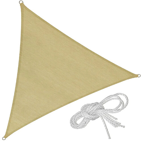 Helloshop26 Voile toile d'ombrage taud de soleil triangulaire 620 cm beige 2208096