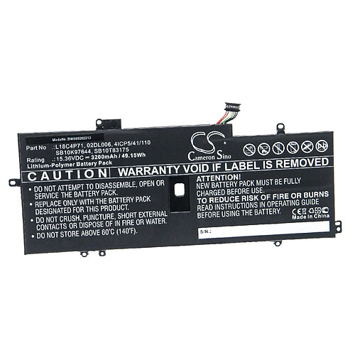 vhbw Batterie compatible avec Lenovo ThinkPad X1 Yoga Gen 5-20ub0000ms, X1 Yoga Gen 5-20ub0000ya ordinateur portable (3200mAh, 15,36V, Li-polymère)