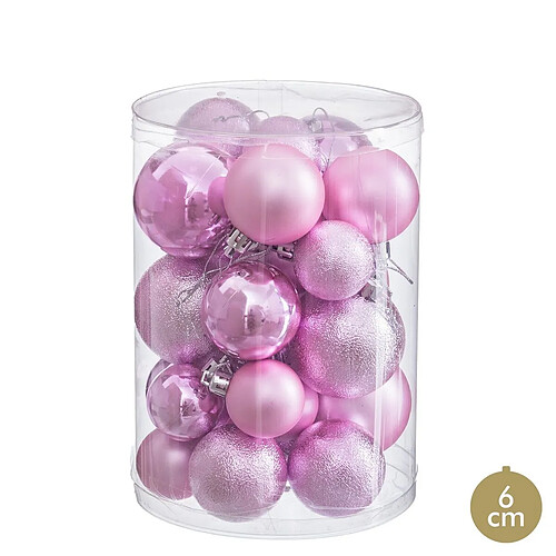 BigBuy Home Boules de Noël Rose Plastique (27 Unités)