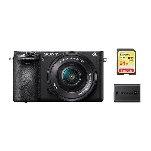 SONY A6500 Black + SEL 16-50MM F3.5-5.6 OSS Black (White Box) + 64GB SD card + NP-FW50 Battery