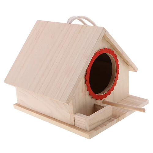 nichoir en bois oiseau nichoir suspendu nid nichoir avec corde 19x 16x 14cm