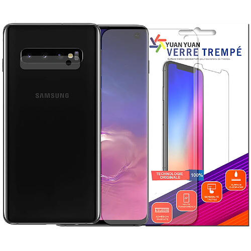 Verre trempé incurvé pour Samsung Galaxy S10 + Verre Trempé Camera Arrière Protecteur- 9H Film Protection en Verre Trempé-Visiodirect-