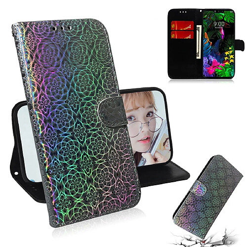 Wewoo Housse Coque Pour LG G8 ThinQ Couleur unie Coloré Boucle magnétique Magnifique Étui en cuir avec rabat horizontal support et emplacements cartes et portefeuille et lanière Argent