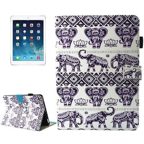 Wewoo Coque pour iPad mini 4 / mini 3 / mini 2 / mini Universal Elephant Lotus modèle horizontal en cuir flip étui de protection avec titulaire et emplacements cartes de sommeil