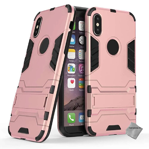 Htdmobiles Coque rigide anti choc pour Apple iPhone X + verre trempe - ROSE