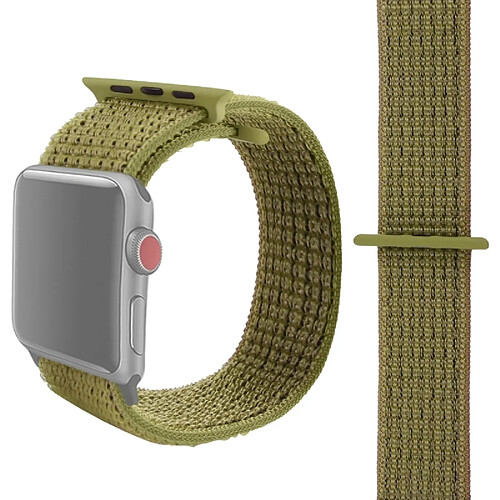 Wewoo Bracelet de montre en nylon Simple Fashion pour Apple Watch Séries 4 & 3 & 2 & 1 38mm & 40mm, avec Magic Stick (Vert foncé)