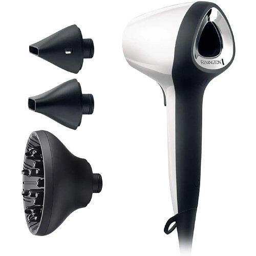 Remington Sèche Cheveux ergonomique ionique air 3D 1800W blanc noir