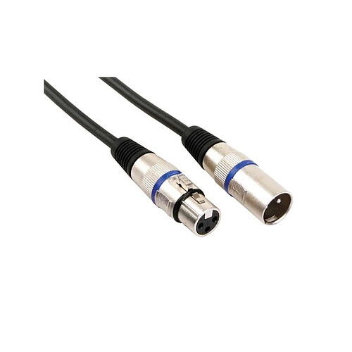 Perel Cable professionnel xlr, xlr male vers xlr femelle (6m noir)