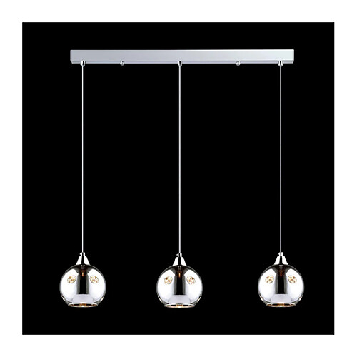 Luminaire Center Suspension en cristal Martin Chrome en verre et alu