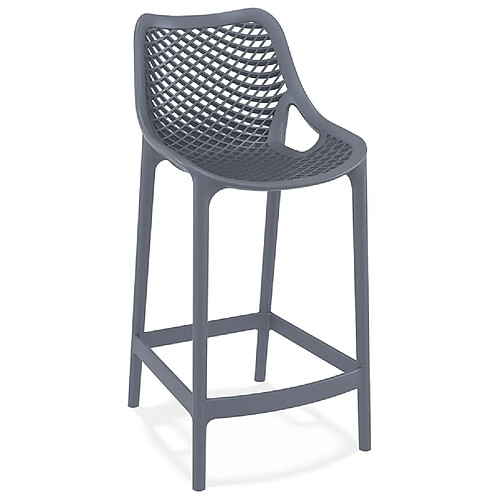 Alterego Tabouret snack mi-hauteur 'BROZER MINI' gris foncé