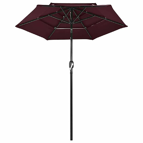 Maison Chic Parasol Jardin | Parasol à 3 niveaux avec mat en aluminium Bordeaux 2 m - GKD24108