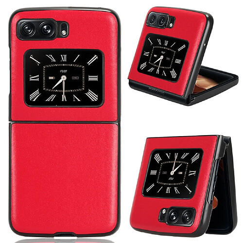 Coque en TPU + PU anti-rayures, anti-chocs pour votre Motorola Moto Razr 2022 5G - rouge