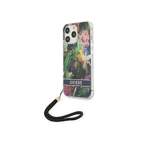 Guess Maroquinerie Guess Coque pour Apple iPhone 13 Pro Flowers avec lanière nylon Vert