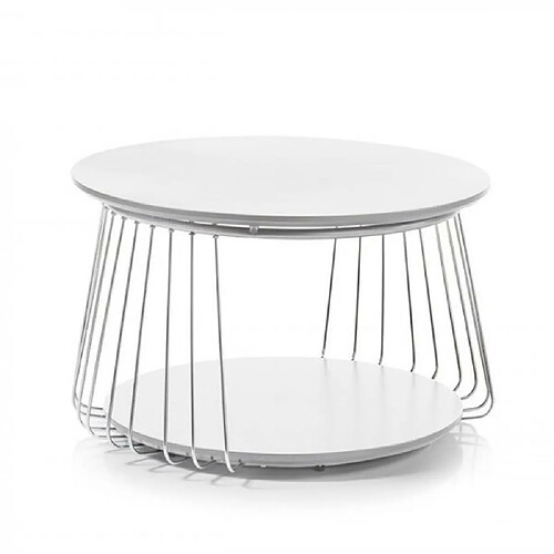 Inside 75 Table basse VELLA 70 cm design laque blanc mat