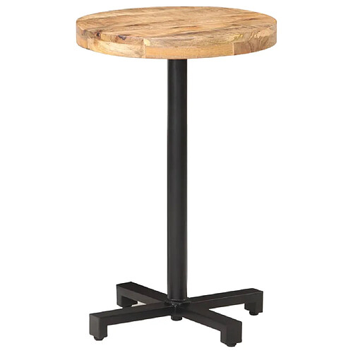 vidaXL Table de bistro Ronde Ø50x75 cm Bois de manguier brut