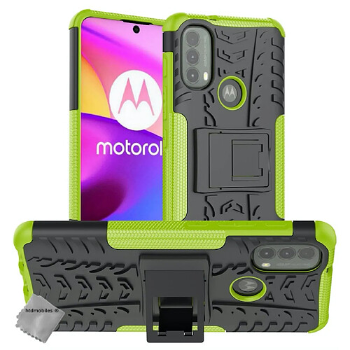 Htdmobiles Coque rigide anti choc pour Motorola Moto E20 / E30 / E40 + verre trempe - VERT