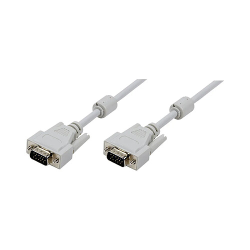 LogiLink Câble VGA pour moniteur, mâle - mâle, gris, 3 m ()