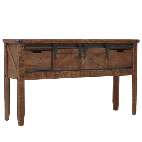 vidaXL Table console Bois massif de sapin 131 x 35,5 x 75 cm Marron