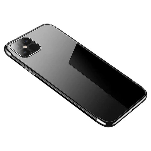 Ozzzo transparent couleur coque gel tpu electroplating frame cover pour samsung galaxy s21 ultra 5g noir