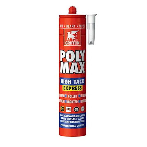 colle de montage - griffon poly max high tack express - blanc - cartouche de 435 grammes - griffon 6303764