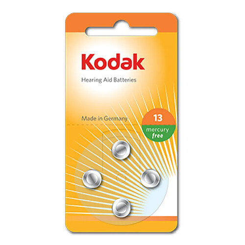 KODAK - Pile Auditive - P13 - pack de 4 - Multicolore