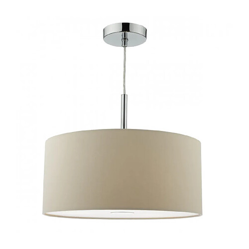 Luminaire Center Suspension Ronda taupe et chrome poli 3 ampoules