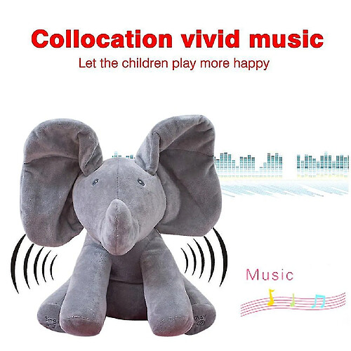 Universal Jouet de remplissage éléphant musique électrique éléphant caché et cherche jouet jouet bébé