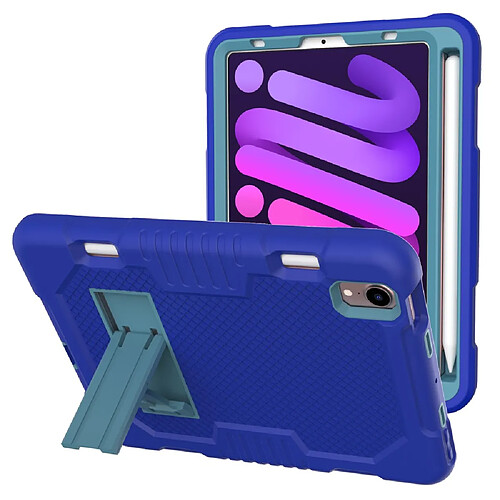 Coque en TPU + silicone avec béquille bleu saphir pour votre Apple iPad mini (2021)