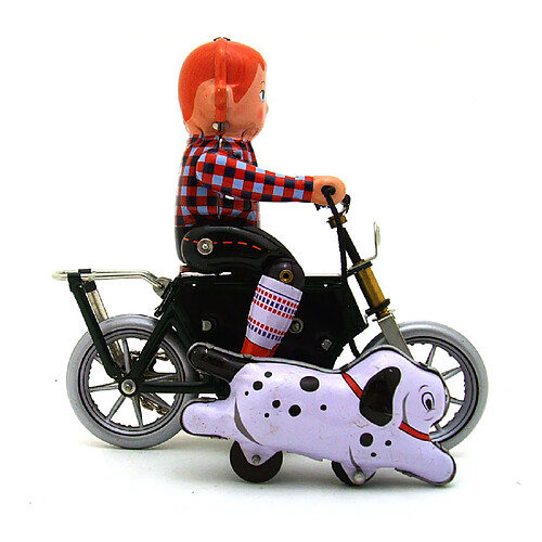 Universal Série adulte Retro Entangled Toy Metal Tank Boys Roule Bicycles Walking Dogs and Motorcycles, Toys Figure Modèle Cadeau pour enfants