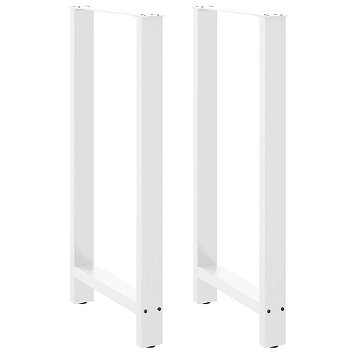 vidaXL Pieds de table basse blanc 2 pcs 60x(110-111) cm acier