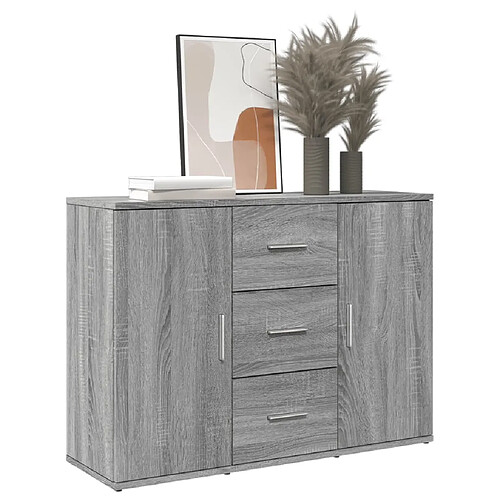 vidaXL Buffet sonoma gris 90,5x29,5x65 cm bois d'ingénierie