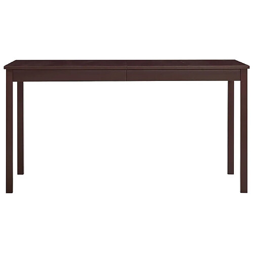 Maison Chic Table de salle à manger,Table à dîner Marron foncé 140 x 70 x 73 cm Pin -GKD15670