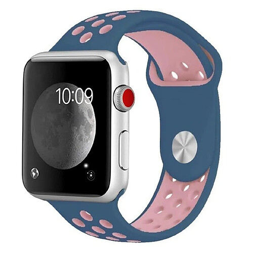 Bracelet De Style Sportif Phonecare Compatible avec Apple Watch Ultra 2 (2024) - Bleu foncé / Rose