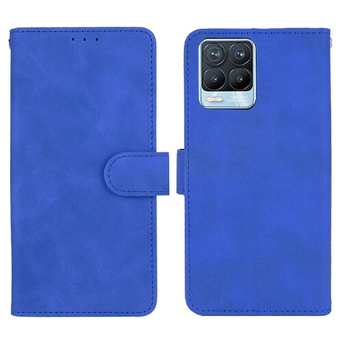 Etui en PU Toucher la peau avec support bleu pour votre Realme 8 Pro/8