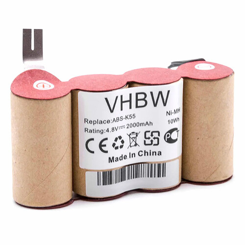 vhbw NiMH batterie 2000mAh (4.8V) pour balai électrique Home Cleaner robots domestiques come Kärcher ABS-K55