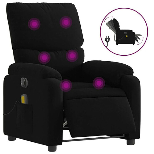 Maison Chic Fauteuil Relax pour salon, Fauteuil de massage inclinable électrique Noir Tissu -GKD90495